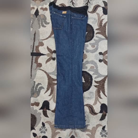 PAIGE PREMIUM DENIM Dark Wash Boot Cut Blue Denim Maternity Jeans Women's 31 - Picture 8 of 15
